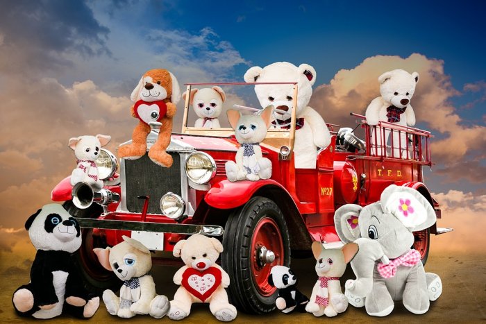 Emotions Fun Cheerful Soft Toys Fire Teddy